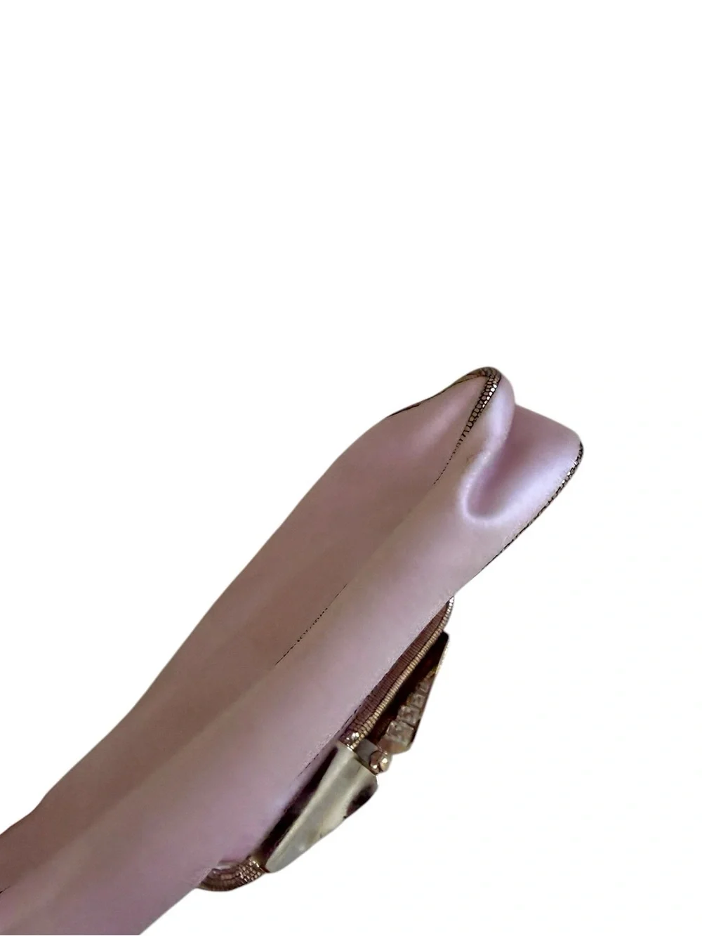 Fendi Borderline Clutch Bag in Pink Satin & Python Trim